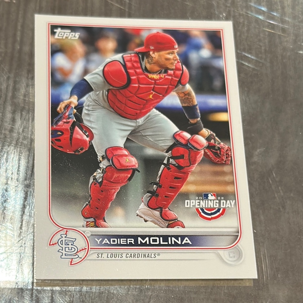 Topps Yadier Molina Card in Red and Gray